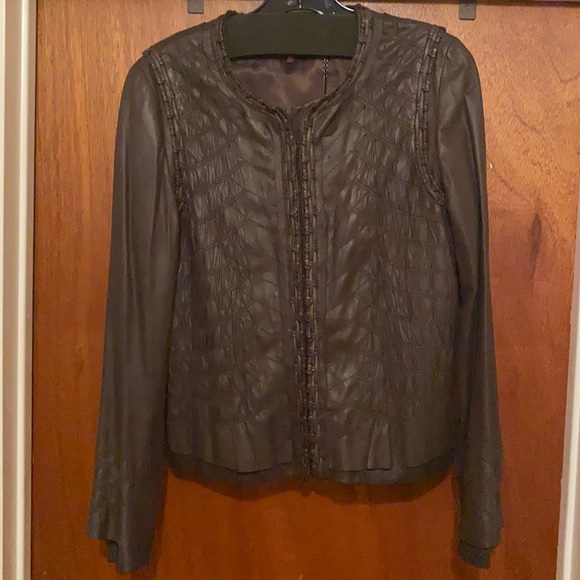 AUTHENTIC ELIE TAHARI 100% GENUINE LEATHER JACKET - Picture 1 of 12